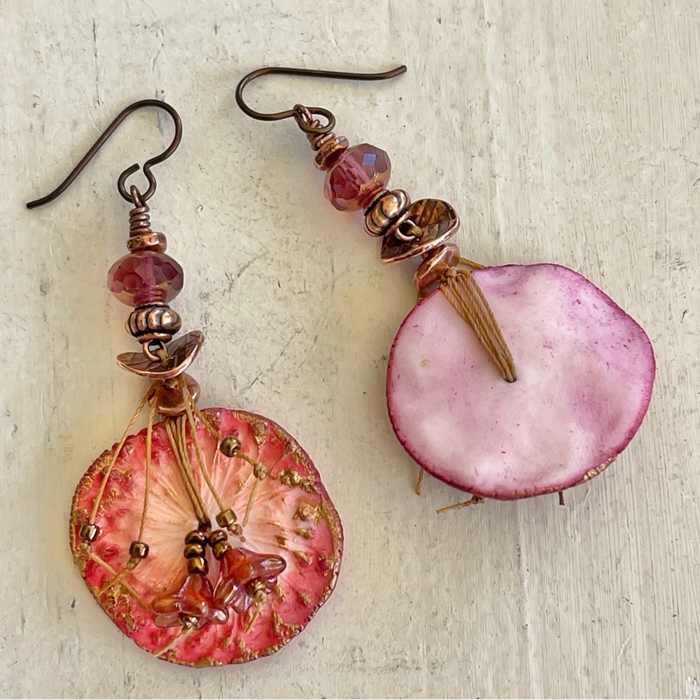 ARTISAN Earrings “Blushing Earth” - Dangles - Picture 8 of 10